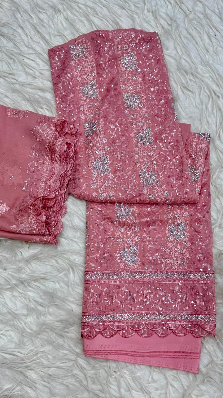 Party Wear 3 Piece Dress Material