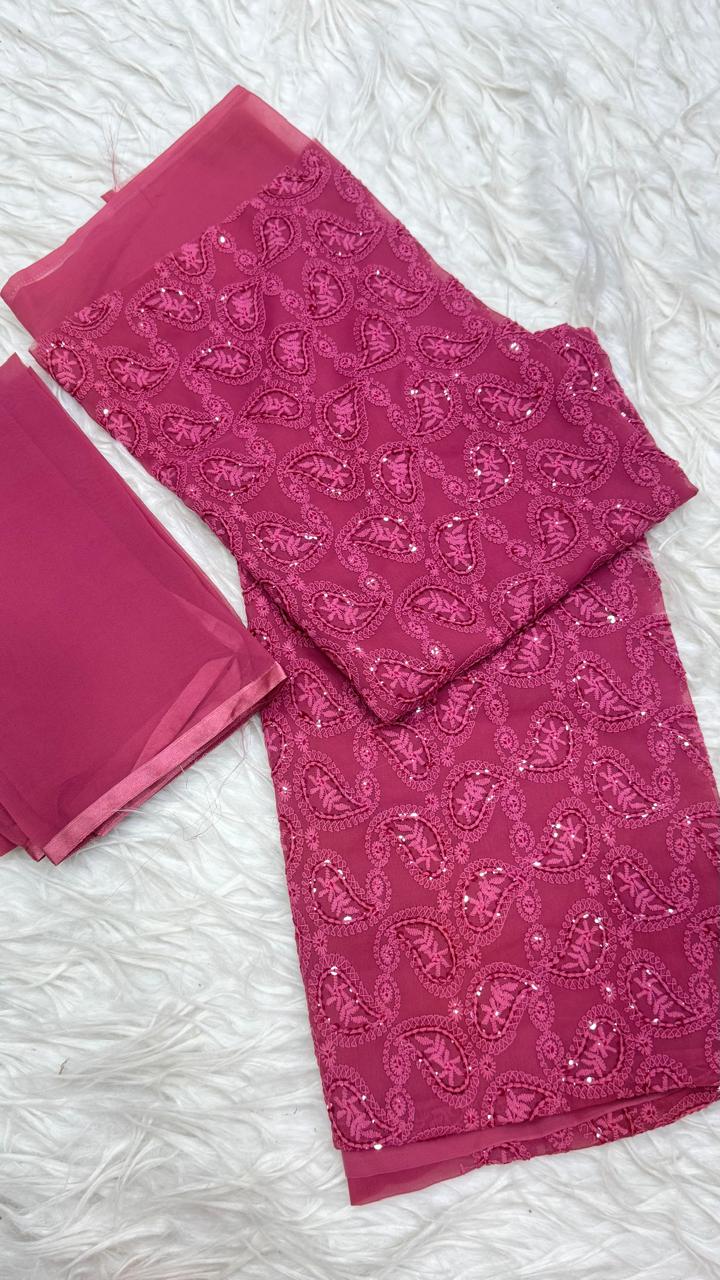 Party Wear 3 Piece Dress Material