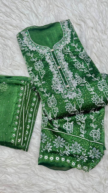 Party Wear 3 Piece Dress Material