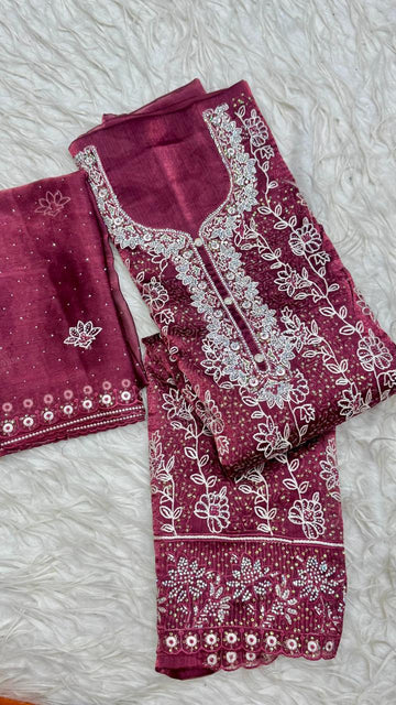 Party Wear 3 Piece Dress Material