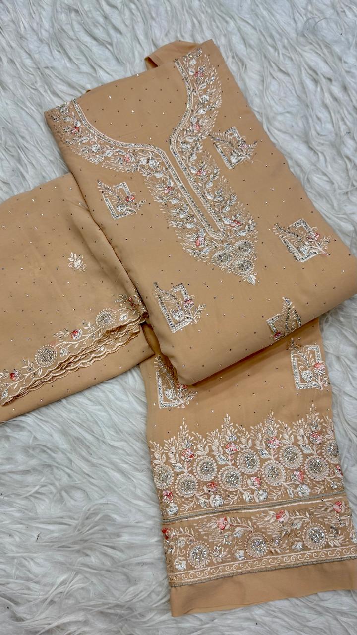 Party Wear 3 Piece Dress Material