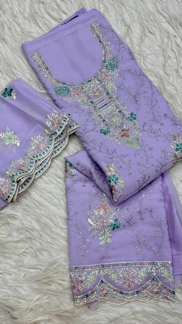 Party Wear 3 Piece Dress Material