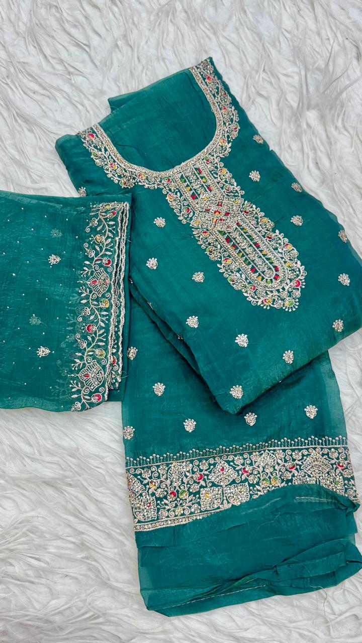 Party Wear 3 Piece Dress Material