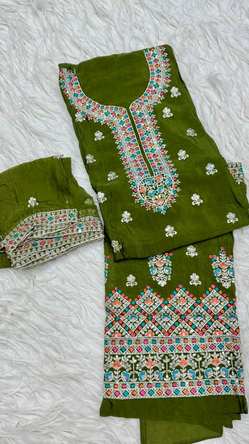 Party Wear 3 Piece Dress Material