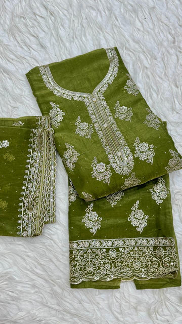Party Wear 3 Piece Dress Material
