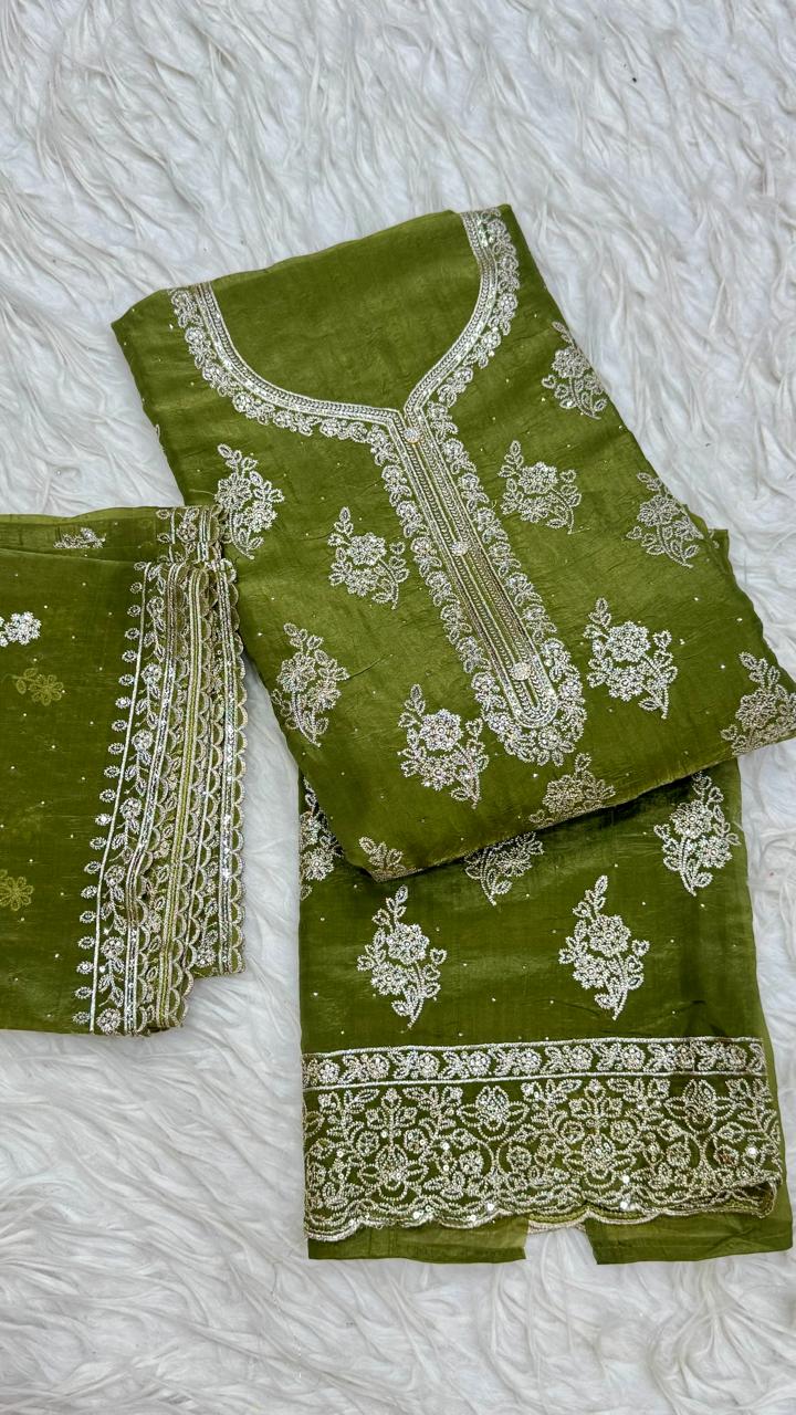 Party Wear 3 Piece Dress Material