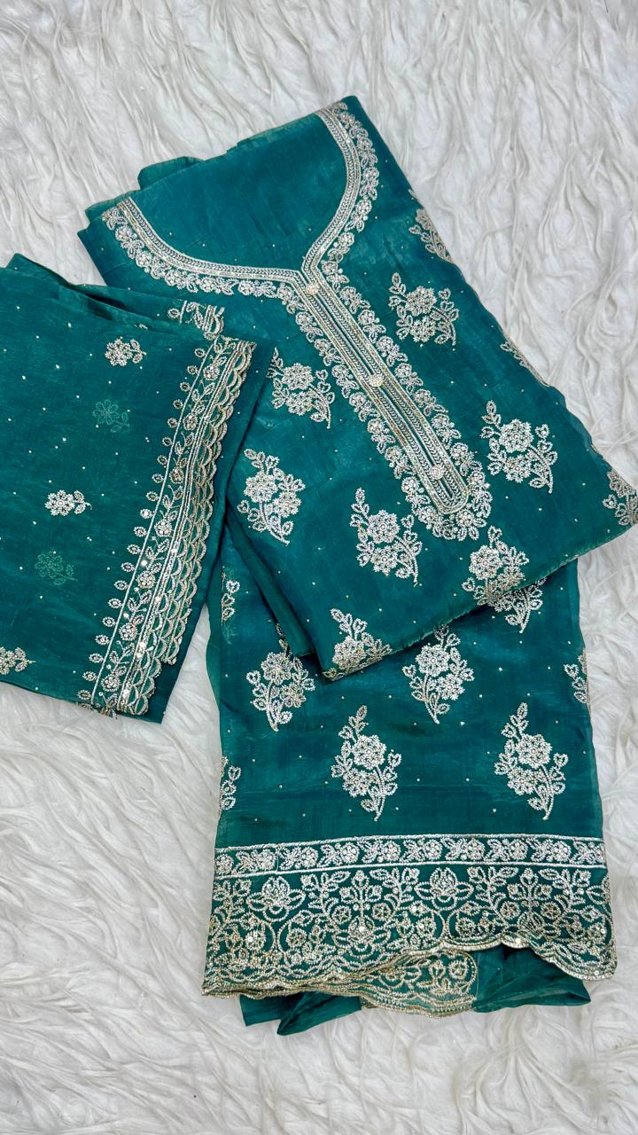 Party Wear 3 Piece Dress Material