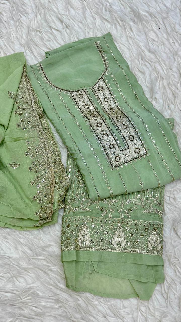 Party Wear 3 Piece Dress Material