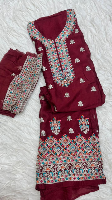 Party Wear 3 Piece Dress Material