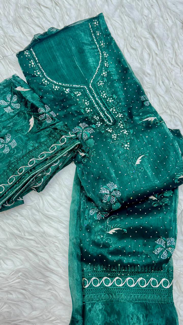 Party Wear 3 Piece Dress Material