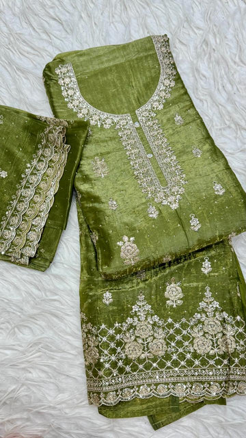 Party Wear 3 Piece Dress Material