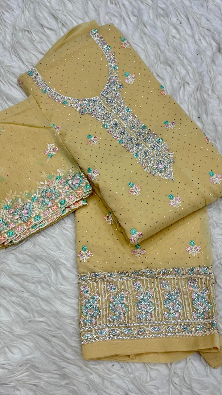 Party Wear 3 Piece Dress Material