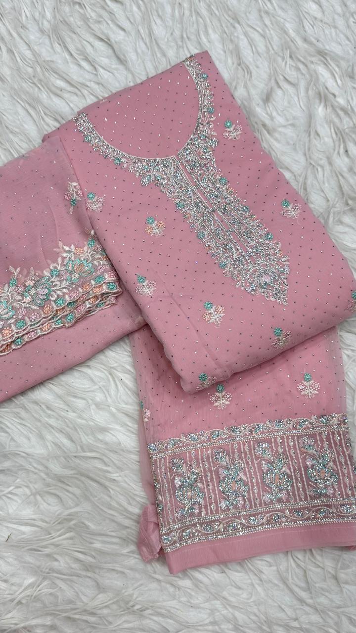 Party Wear 3 Piece Dress Material