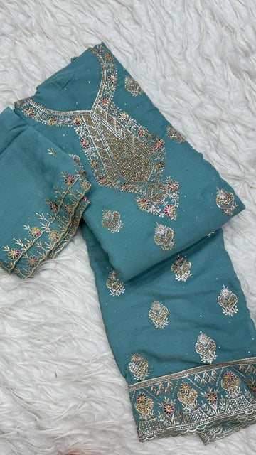 Party Wear 3 Piece Dress Material