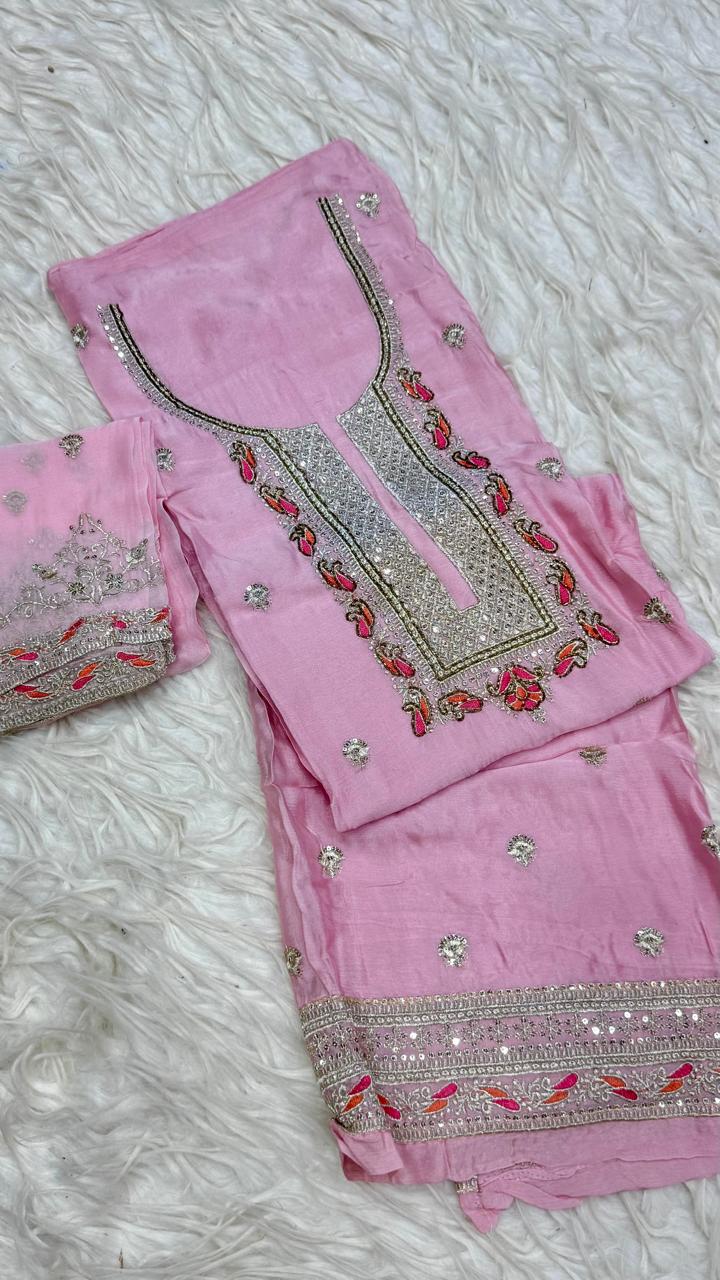 Party Wear 3 Piece Dress Material