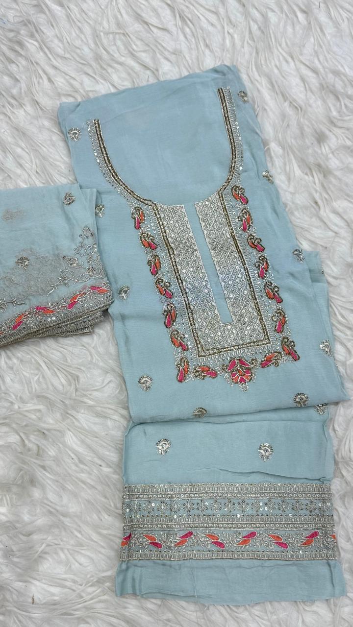 Party Wear 3 Piece Dress Material