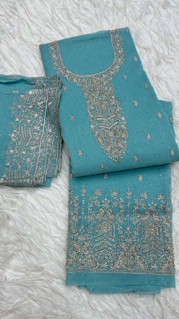 Party Wear 3 Piece Dress Material