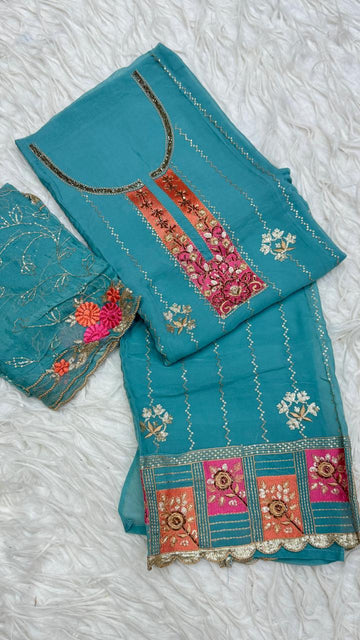 Party Wear 3 Piece Dress Material