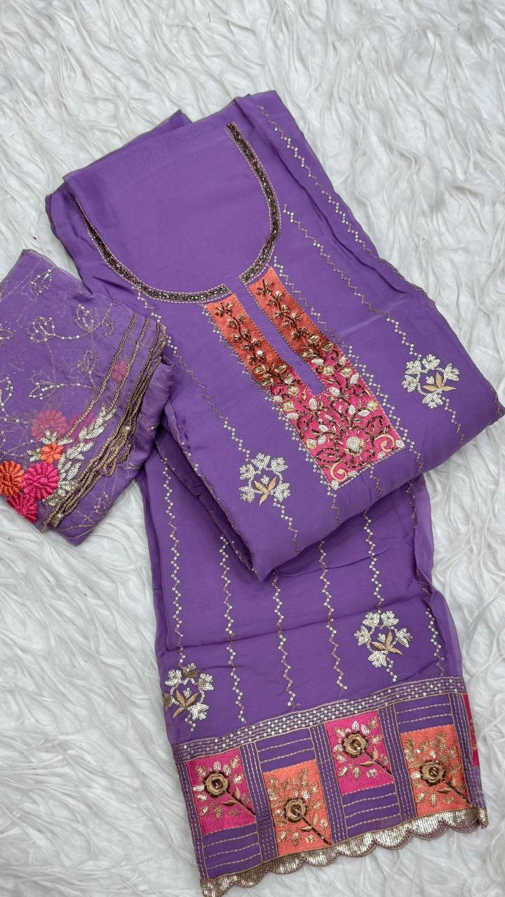 Party Wear 3 Piece Dress Material