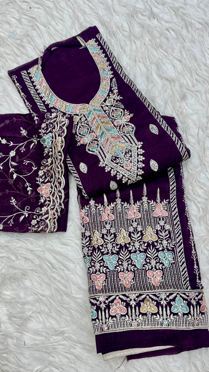 Party Wear 3 Piece Dress Material