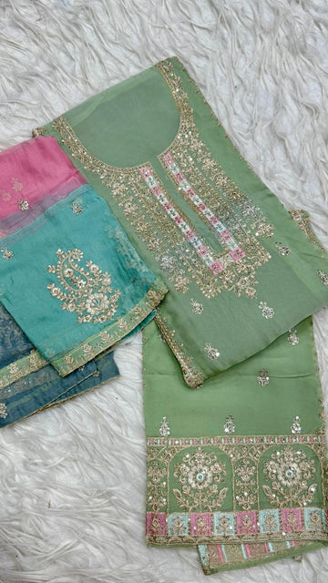 Party Wear 3 Piece Dress Material
