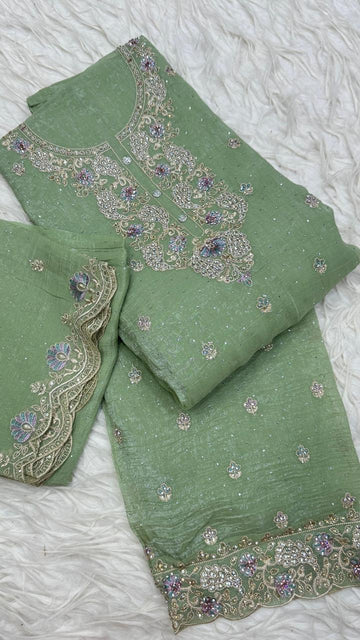 Party Wear 3 Piece Dress Material