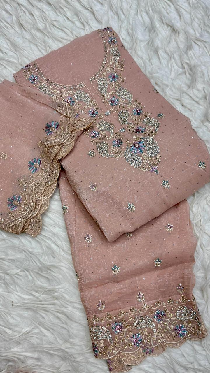 Party Wear 3 Piece Dress Material