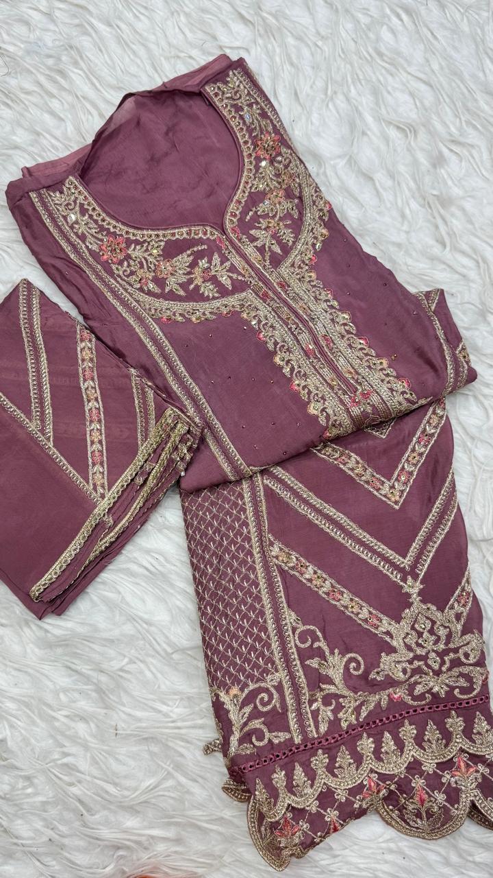 Party Wear 3 Piece Dress Material