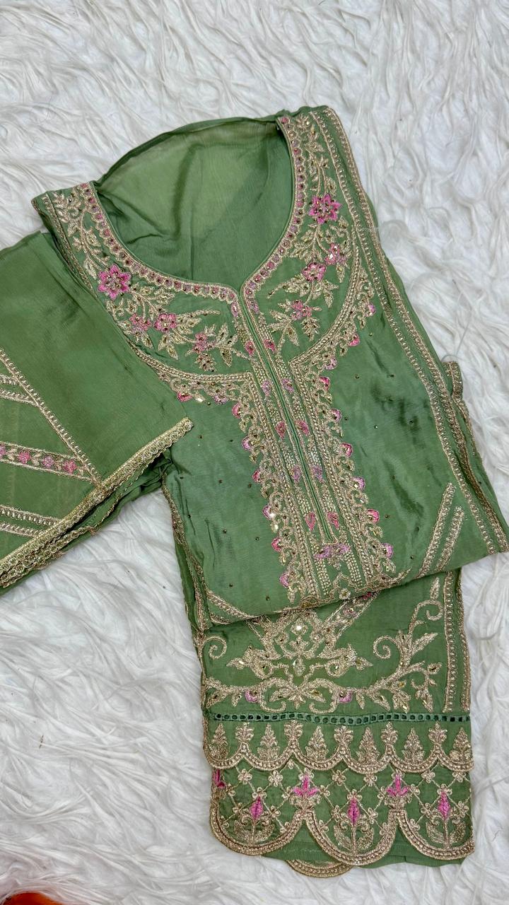 Party Wear 3 Piece Dress Material