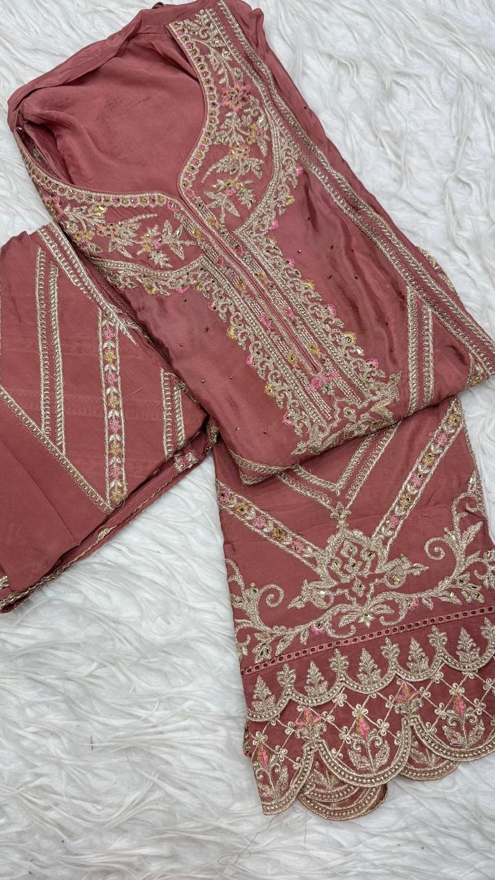 Party Wear 3 Piece Dress Material