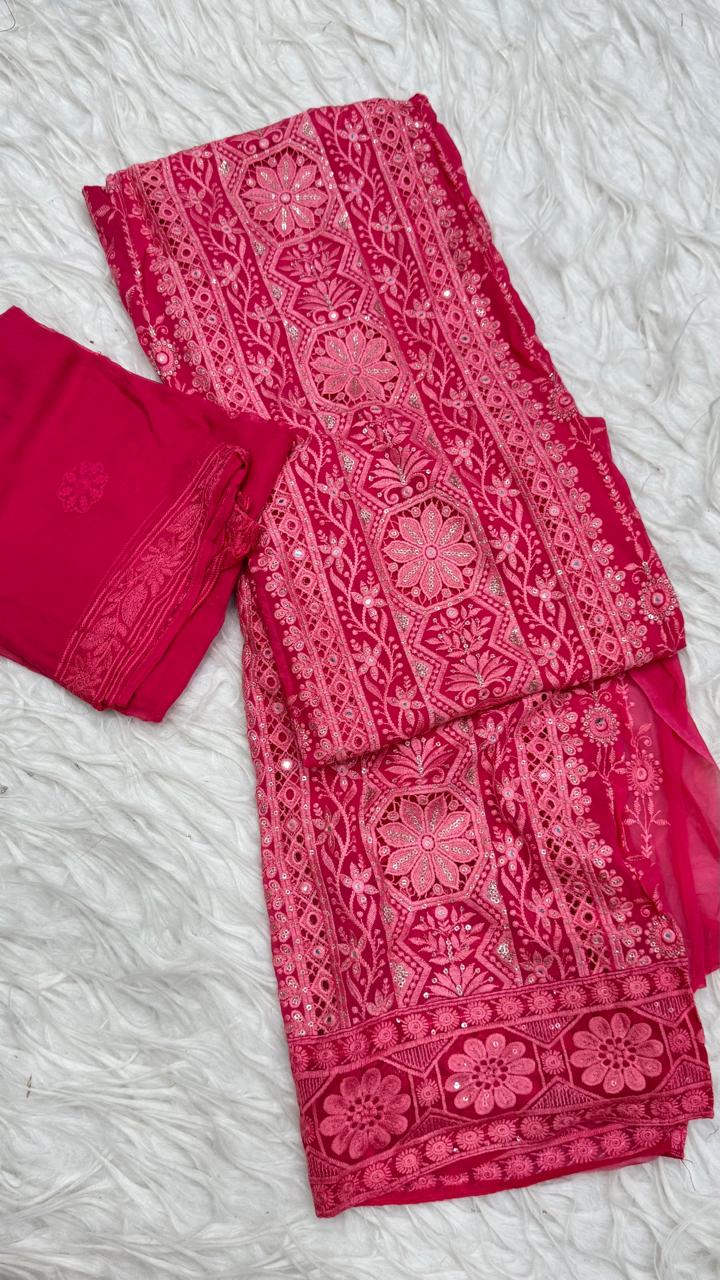 Party Wear 3 Piece Dress Material