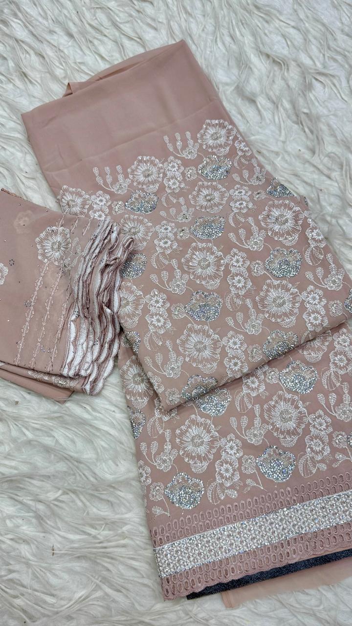 Party Wear 3 Piece Dress Material