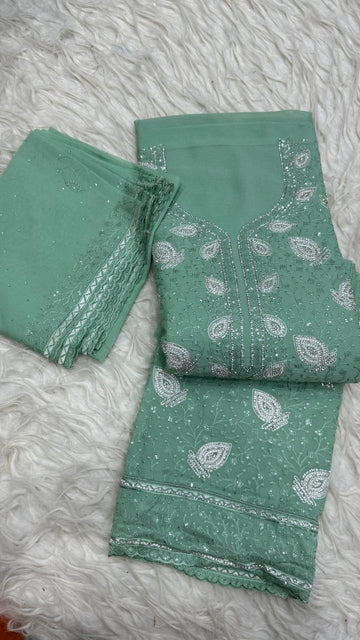 Party Wear 3 Piece Dress Material