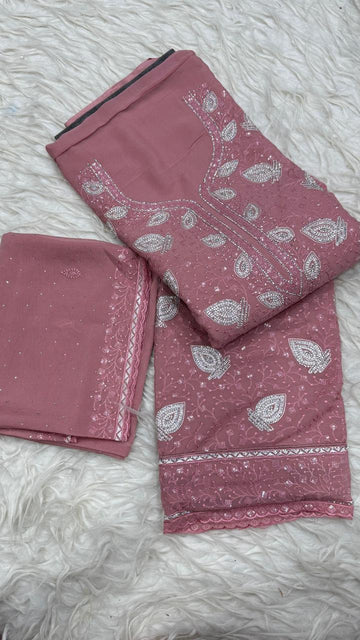 Party Wear 3 Piece Dress Material