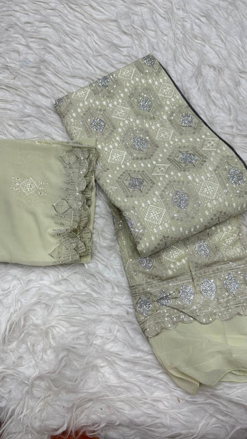 Party Wear 3 Piece Dress Material