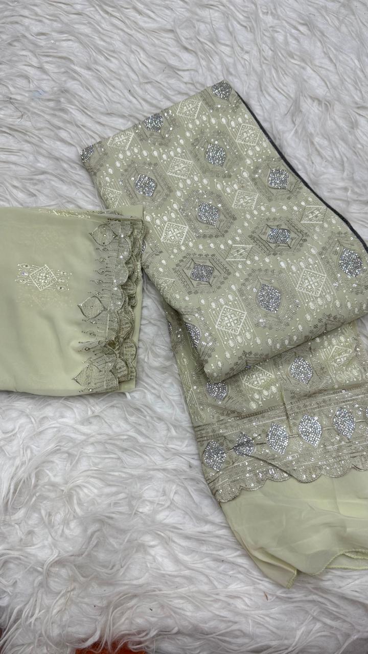 Party Wear 3 Piece Dress Material