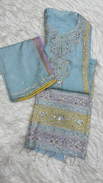 Party Wear 3 Piece Dress Material