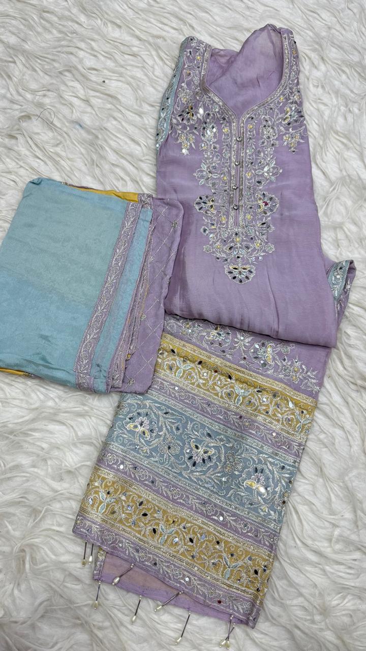 Party Wear 3 Piece Dress Material