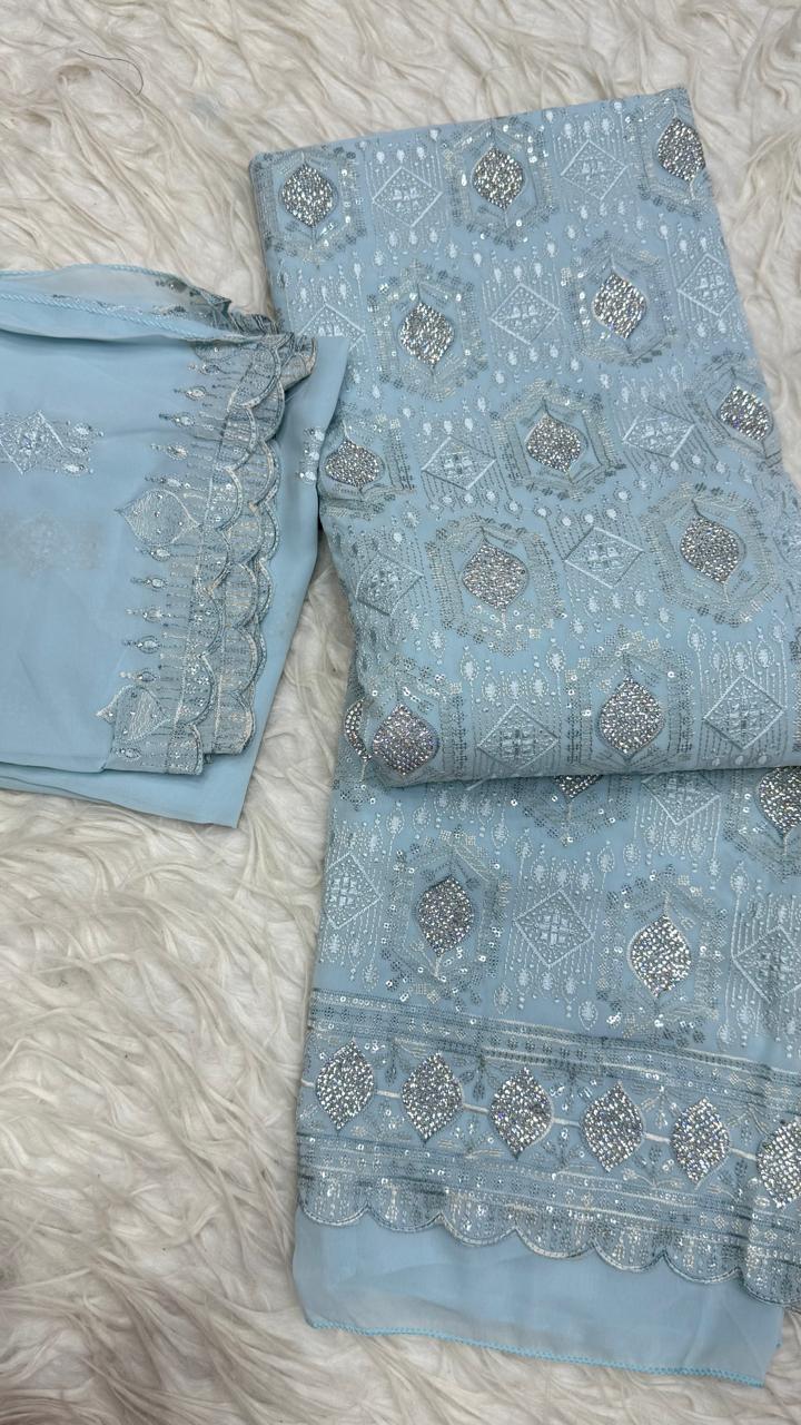 Party Wear 3 Piece Dress Material