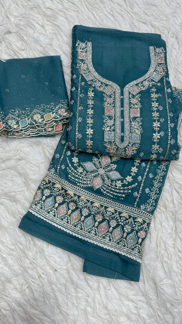 Party Wear 3 Piece Dress Material