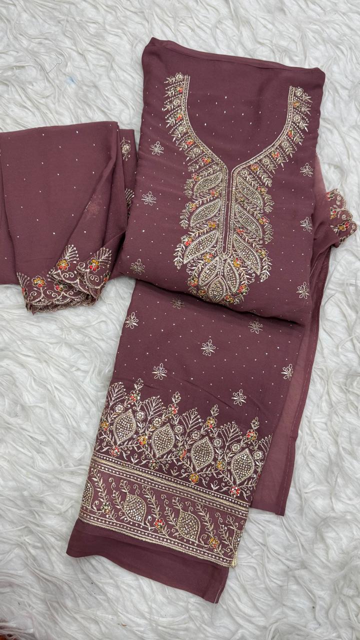 Party Wear 3 Piece Dress Material