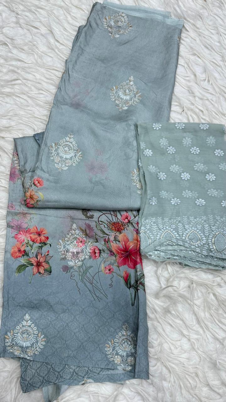 Party Wear 3 Piece Dress Material