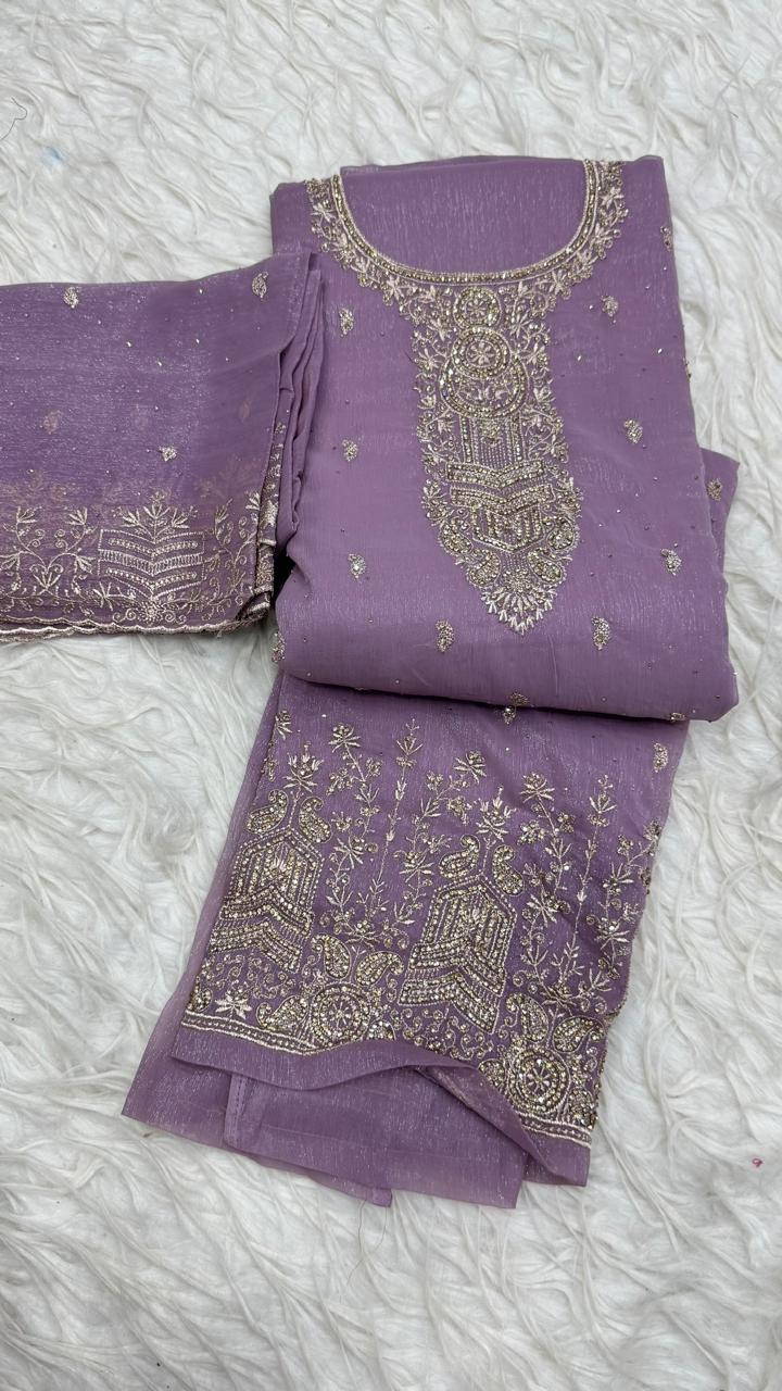 Party Wear 3 Piece Dress Material