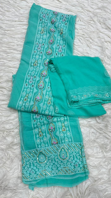 Party Wear 3 Piece Dress Material