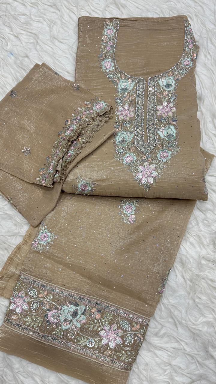 Party Wear 3 Piece Dress Material