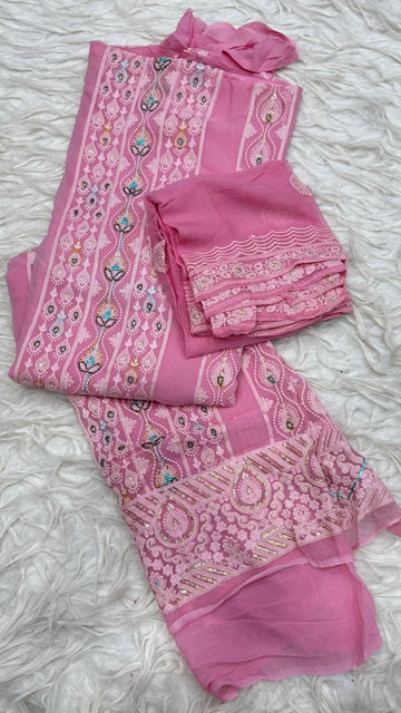 Party Wear 3 Piece Dress Material