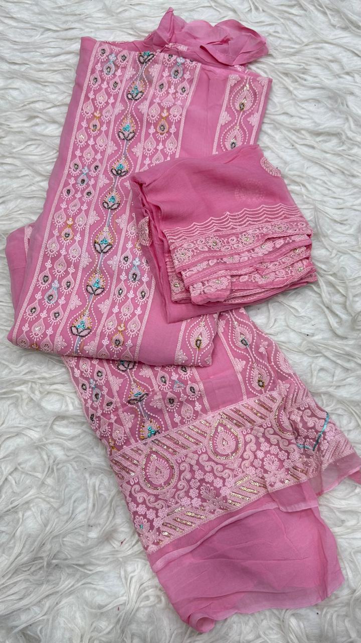 Party Wear 3 Piece Dress Material