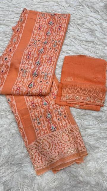 Party Wear 3 Piece Dress Material