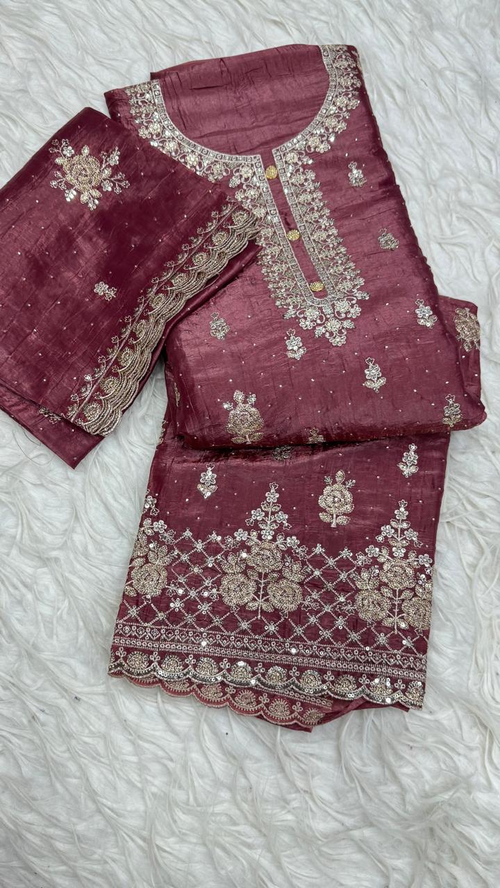 Party Wear 3 Piece Dress Material