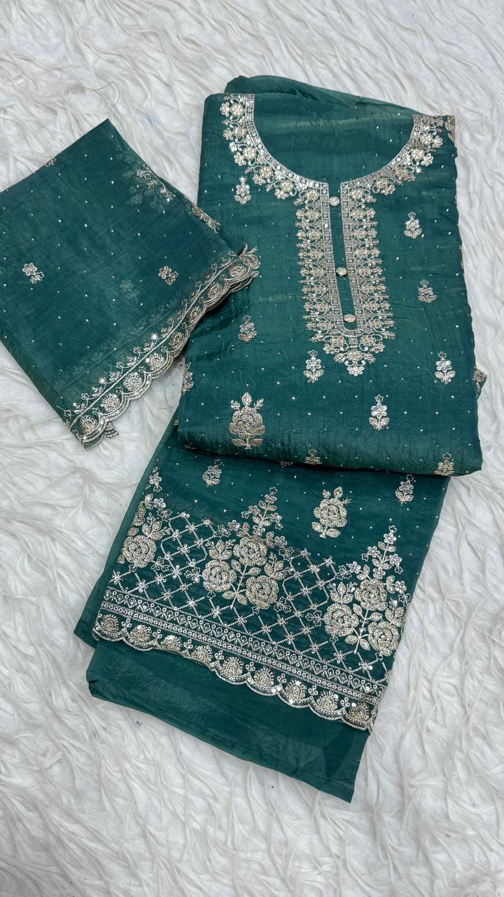 Party Wear 3 Piece Dress Material